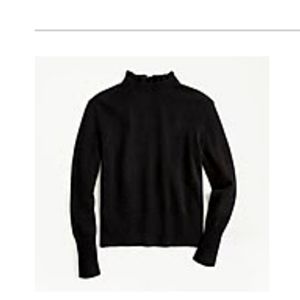 J crew wool blend ruffle turtleneck sweater